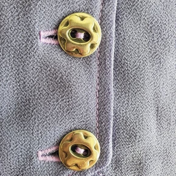 womens Crop Top purple blouse Sz Medium collared button front drawstring - Picture 5 of 7